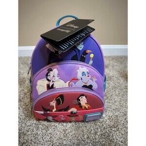 Loungefly Disney Villians Three Pocket Backpack New